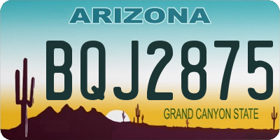 AZ license plate BQJ2875
