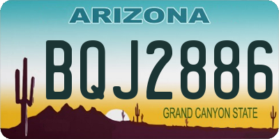 AZ license plate BQJ2886