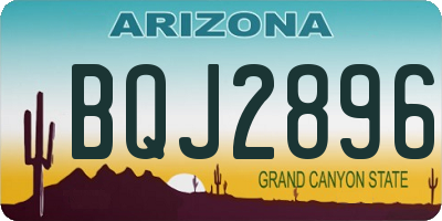 AZ license plate BQJ2896