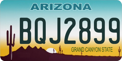 AZ license plate BQJ2899