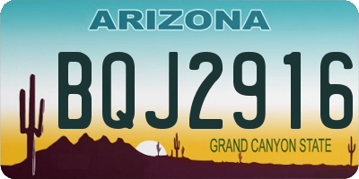 AZ license plate BQJ2916