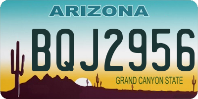 AZ license plate BQJ2956