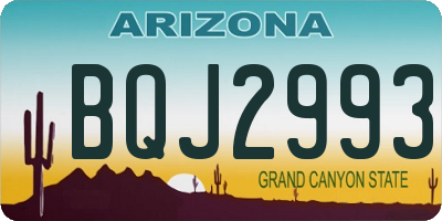 AZ license plate BQJ2993