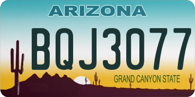 AZ license plate BQJ3077