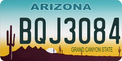 AZ license plate BQJ3084