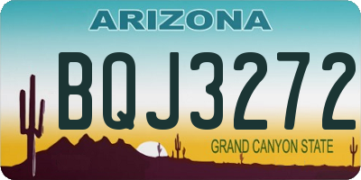 AZ license plate BQJ3272