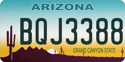 AZ license plate BQJ3388