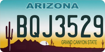 AZ license plate BQJ3529