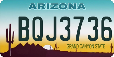 AZ license plate BQJ3736