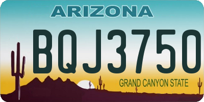 AZ license plate BQJ3750