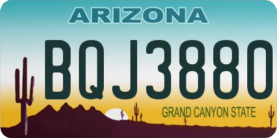 AZ license plate BQJ3880