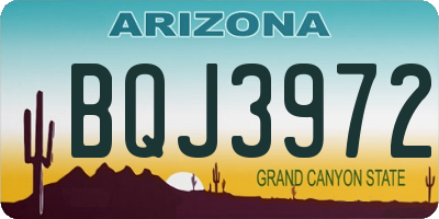 AZ license plate BQJ3972