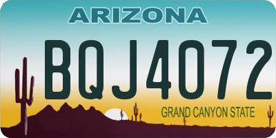 AZ license plate BQJ4072