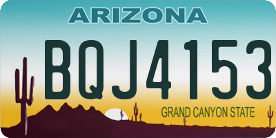 AZ license plate BQJ4153