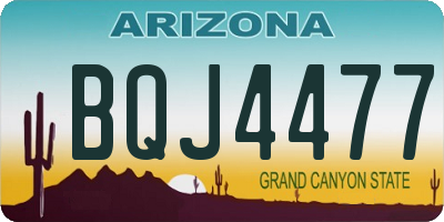 AZ license plate BQJ4477
