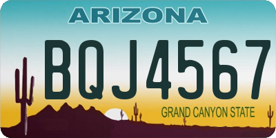 AZ license plate BQJ4567