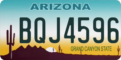 AZ license plate BQJ4596