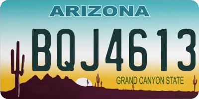 AZ license plate BQJ4613