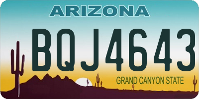 AZ license plate BQJ4643