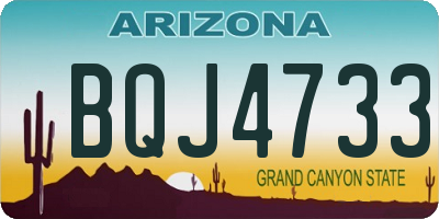 AZ license plate BQJ4733