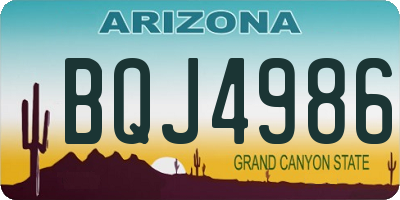 AZ license plate BQJ4986