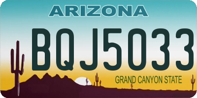 AZ license plate BQJ5033