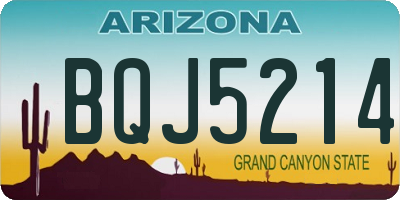 AZ license plate BQJ5214
