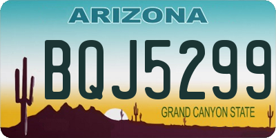 AZ license plate BQJ5299