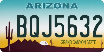AZ license plate BQJ5632