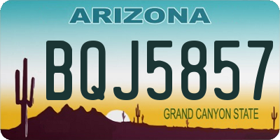 AZ license plate BQJ5857