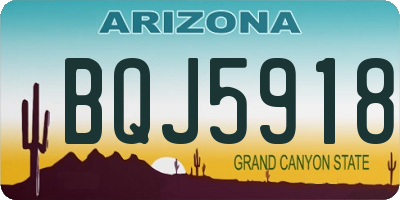 AZ license plate BQJ5918