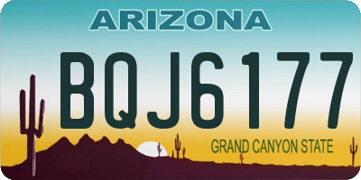 AZ license plate BQJ6177