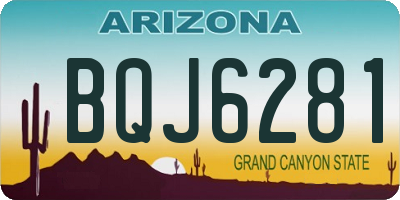 AZ license plate BQJ6281