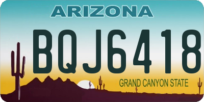 AZ license plate BQJ6418