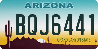 AZ license plate BQJ6441