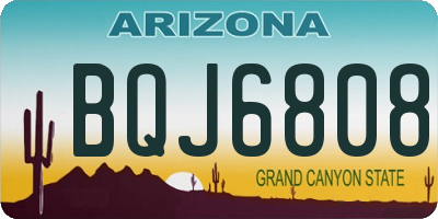 AZ license plate BQJ6808