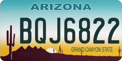 AZ license plate BQJ6822