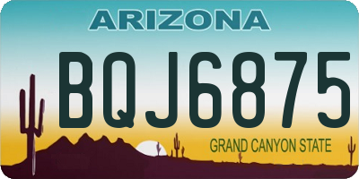 AZ license plate BQJ6875