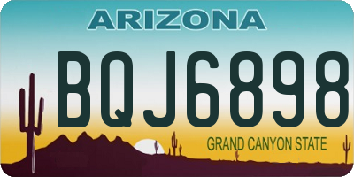 AZ license plate BQJ6898