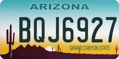 AZ license plate BQJ6927