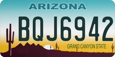 AZ license plate BQJ6942