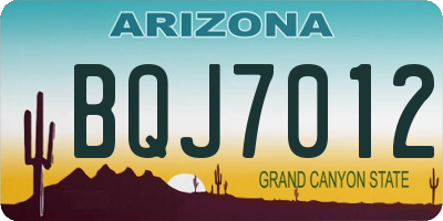 AZ license plate BQJ7012