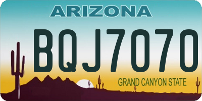 AZ license plate BQJ7070
