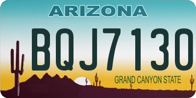 AZ license plate BQJ7130