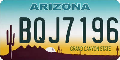 AZ license plate BQJ7196