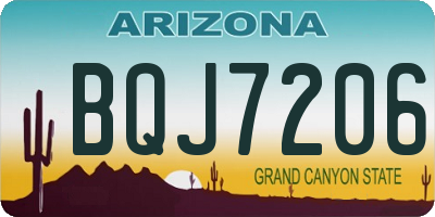 AZ license plate BQJ7206