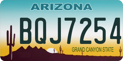 AZ license plate BQJ7254