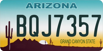 AZ license plate BQJ7357