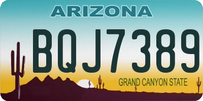 AZ license plate BQJ7389