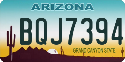 AZ license plate BQJ7394